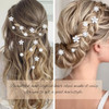 Yission 40Pcs Mini Flower Hair Clips Decorative Rhinestone Hair Pins Small White Pearl Hair Clips Wedding Hair Barrettes Bridal Hair