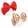 Yanjie Thanksgiving Baby Headbands Turkey Printed Bows Newborn Hair Bows Fall Baby Girl Bows Orange Headband Bows Big Infant Hair