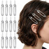 Hfzrzfh 12 Pack Safety Pin Hair Clip 2 Inch Goth Hair Accessories Silver Metal Hair Clips Y2K For Women Alt Punk Grunge Rave Cute Barrettes