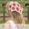 Hfzrzfh Crochet Head Scarf And Hair Bandana Set Cute Strawberry Headband And Mushroom Knitted Head Scarves For Women Boho Cottage Core