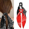 Red Bandana Hair Scrunchies For Women Black Paisley Print Hair Bow Ribbons For Ponytail Holders Hair Accessories For Girls Elastic Hair Ties
