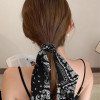 Red Bandana Hair Scrunchies For Women Black Paisley Print Hair Bow Ribbons For Ponytail Holders Hair Accessories For Girls Elastic Hair Ties
