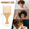 Maji Mama Natural Bamboo Hair Pick Fine Wide Tooth Wooden Afro Pick For Beard Curly Wave Thick Thin Hair Rat Tail Comb For Teasing Strands