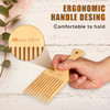 Maji Mama Natural Bamboo Hair Pick Fine Wide Tooth Wooden Afro Pick For Beard Curly Wave Thick Thin Hair Rat Tail Comb For Teasing Strands