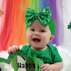 Lanmerry St Patricks Day Bow Baby Girl Hair Bows Clover Headbands Sequins Large Bows Green Hair Accessories Shamrock Headbands For Girls