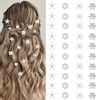 Yission 40 Pcs Mini White Flower Hair Clips Cute Rhinestone Hair Pins Small Decorative Hair Clips Wedding Hair Barrettes Bridal Flower Girl