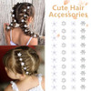 Yission 40 Pcs Mini White Flower Hair Clips Cute Rhinestone Hair Pins Small Decorative Hair Clips Wedding Hair Barrettes Bridal Flower Girl