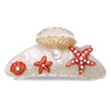 Bvga Sea Animal Hair Claw Clips Marine Life Starfish Seashell Pearl Crystal Claw Clips Cute Large Claw Hair Clips Beach Stylish Hair