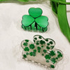 2Pcs Green Shamrock Hair Claw Clips St. Patrick S Day Hair Accessories For Women Girls Irish Flag Lucky Clover Hair Jaw Barrettes Holiday