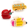 Vovii 3Pcs Pencil School Bus And Apple Claw Clips For Back To School Cute Unique Teacher Hair Clips For Funny Teacher Accessories