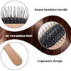 Portable Mini Pin Bamboohair Brush Small Wig Hair Brush With Steel Bristles For Smoothing Detangling Wire Cushion Brush With Wood Handle