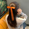 Ayesha Orange Hair Bow Clips Orange Ribbon Hair Accessories For Women Girl