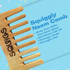 Squigs Beauty Neem Wooden Comb For Women And Men Handcrafted Pocket Sized Wide Tooth Comb For Hair Detangling Scalp Massage Oil Distribution
