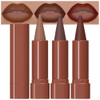 Evpct 3Pcs Warm Brown Maroon Dark Wine Red Gradient Matte Lipstick Lip Liner Crayon Combo Pencil Set For Women Long Lasting Cream Lip Liner