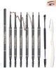 6 Pcs Waterproof Eyebrow Pencil Dark Brown Set Ultra Fine Professional Eyebrow Retractable Pencil Long Lasting Tinted Micro Brow Pen Defines
