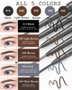 6 Pcs Waterproof Eyebrow Pencil Dark Brown Set Ultra Fine Professional Eyebrow Retractable Pencil Long Lasting Tinted Micro Brow Pen Defines