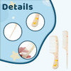 Cute Hair Comb Set 4 Pcs Toddler Hair Brush Plastic Fine Tooth Rat Tail Combs Detangling Comb For Women Girls All Hairs Types Long Short Wet