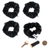 Srystalblaze Scrunchie With Zipper Pocket Black 4Pcs
