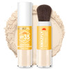 Mineral Sunscreen Setting Powder Spf 35 Brush Sunscreen Powder For Face And Scalp Long Lasting Lightweight Breathable Oil Control Natural