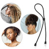 6 Piece Adjustable Hair Ties For Thick Black Drawstring Hair Accessories Silk Soft Ponytail Holders Satin Hairband For Curly Heavy Hairstyle