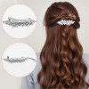 Nogeqi 4Pcs Rhinestone Hair Clips Sparkly Silver Barrettes For Bridal Wedding Hair Accessories Decorative Flower Diamond Crystal Hairpins