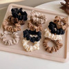 12 Pcs Satin Silk Scrunchies Soft Hair Ties For Women And Girls Thick Elastic Ponytail Holders Hair Bands And Wrist Bracelets Assorted