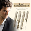 4Pcs Set Leopard Print Professional Hair Styling Comb Durable Abs Plastic Ideal For All Hair Types Perfect For Salon And Home Use