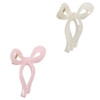 Isdvbuy 2 Pack Jelly Bow Hair Clips Large 4.3 Pink And Beige