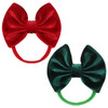 2Pcs Velvet Baby Bow Headbands Christmas Velvet Ribbon Hair Bows Handmade Soft Hairbands Bow Elastic Nylon Hair Accessories For Women Girls