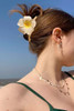 1 Pcs Hawaiian Fake Flower Hair Clips For Women Foam Plumeria Flower Plastic Large Hair Claw Clips For Thin Thick Hair Accessory Wedding