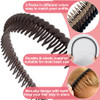 Alpinleux 3 Pcs Headband With Teeth 4.3 X 0.7 Black Coffee Khak