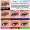 Cahiuyoa 7Pcs Colorful Eyeliner Stamp Set Eye Liner Liquid Liner Pencils