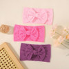 Hearuers 5Pcs Nylon Baby Bow Headbands Soft Stretchy Hairbands With Bow For Newborns Infants And Toddlers