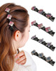 4 Pcs Sparkling Crystal Stone Braided Hair Clips Double Layer Pearl Butterfly And Flower Clips For Women And Girls Duck Bill Hair Barrettes