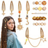 Yaeism 10Pcs Hair Barrettes For Women Metal Star Hair Clips Boho Fancy Hair Pins Dangle Moon Y2K Hair Accessories For Women Girls