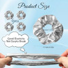 4 Pcs Silver Hair Scrunchies Shiny Pu Leather Hair Ties For Women And Girls Elastic Glam Hair Accessories For Cheerleading Teen Girls