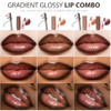 Wugbc Nourishing Lip Kit 2 Colors Lip Gloss Set With Brown Lip Liner High Shine Moisturizing Liquid Lipstick Contour Pencil Lightweight Non