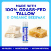 Natural Unscented Tallow Lip Balm 2 Ingredient Grass Fed Beef Tallow Plus Organic Beeswax Pure Petroleum Free Ultra Moisturizing 4 Pack