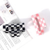 2Pcs Checkered Rectangle Claw Clips For Women Pink And Black Jaw Claw Clips Cute Non Slip Checker Hair Barrettes For Thin And Dense Hair
