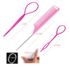 1000Pcs Hair Rubber Bands Soft Small Hair Elastics For Girls And Women 2Pcs Topsy Tail Tools 1 Rat Tail Comb Pink Schembo
