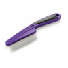 Yumflan Purple 1.0Mm Fine Tooth Stainless Steel Dandruff Comb With Grip