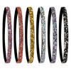 Glitter Headbands For Girls 6 Pcs Elastic Shiny Rhinestone Non Slip Athletic Running Sparkly Crystal Fabric Stretchy Workout Fashion Hair