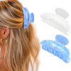 Banatra Acrylic Claw Clips Blue Medium Hair Clips Cute Hair Claws Hair Accessories For Women And Girls Pack Of 2