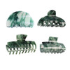 Yoemayuner Large Vintage Hair Clip Set 4Pcs B Green Hair Claws Clips For Women Girls Thick Hair Strong Hold Rectangle Jaw Clips Nonslip Hair