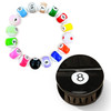 Billiard Ball Themed Acetate Hair Clip And Beaded Bracelet Set For Women Girls Billiards Enthusiasts Gift