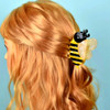2Pcs Cute Yellow Bee Hair Clips Novelty Bumble Bee Claw Clips Funny Acetate Bee Hair Accessories For Girls 2.5 Inch Small Animal Hair Clips
