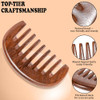 Simpor Wide Tooth Hair Comb Natural Sandalwood Hair Detangler Wooden Comb Anti Static Haircomb For Scalp Massage Thick Hair Women Men