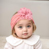 Kenjudess 3Pcs Baby Girl Flower Nylon Headbands Soft Stretchy Donut Top Knot Wide Turban Hairbands Hair Bows Accessories For Newborn Infants