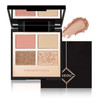 Aaiffey 4 Colors Gold Eyeshadow Palette Glitter Pink Brown Eye Shades Glossy Shimmer Eyeshadow Palette Neutral Daily Eyeshadow Makeup High