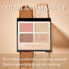 Aaiffey 4 Colors Gold Eyeshadow Palette Glitter Pink Brown Eye Shades Glossy Shimmer Eyeshadow Palette Neutral Daily Eyeshadow Makeup High